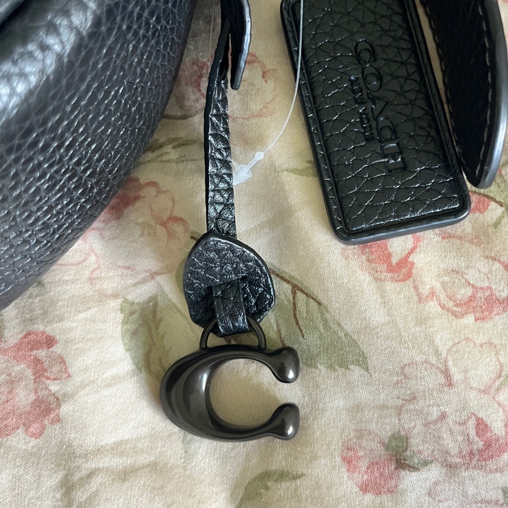 Coach Black Pebbled Leather LUNA  Shoulder Bag - Picture 13 of 16